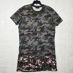 Givenchy Camo and Floral Print Layered Longline T-Shirt‎ Men's Size XL SS14